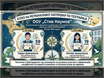 Регионален натпревар по географија - 03.04.2026 Регионален натпревар по географија - 03.04.2026