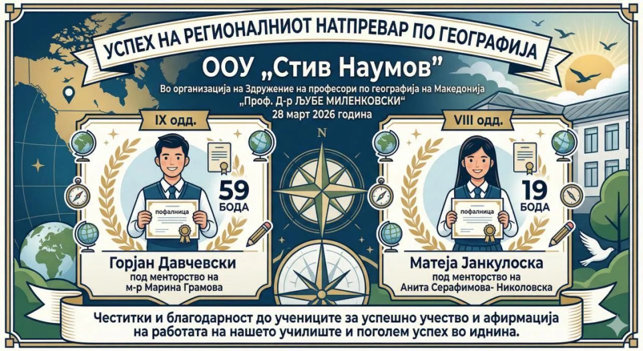 Регионален натпревар по географија 03 04 2026