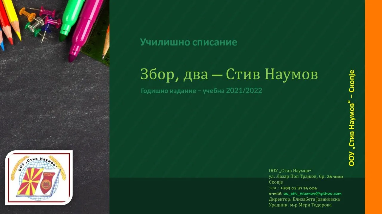 Училишно списание 2020-2021 година